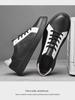 Men's Genuine Leather White Sports Shoes: Trendy, Breathable, Versatile British Casual Style.