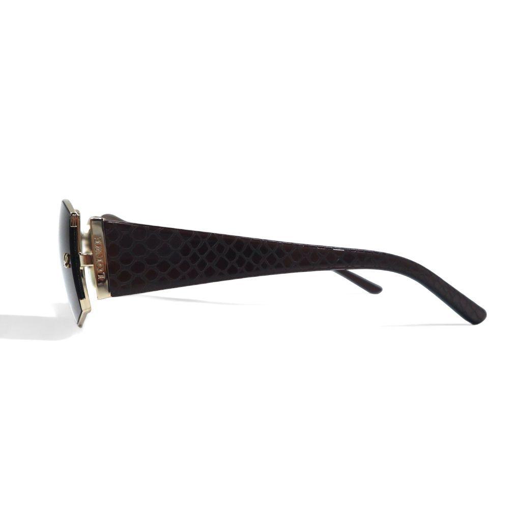 Used LOEWE Italian Sunglasses Rectangle Brown Python Pattern SLW165