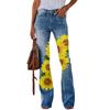 2023 Women's Plus Size Casual Faux Denim Pants - European & American Fashion