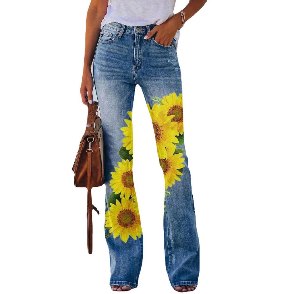 2023 Women's Plus Size Casual Faux Denim Pants - European & American Fashion