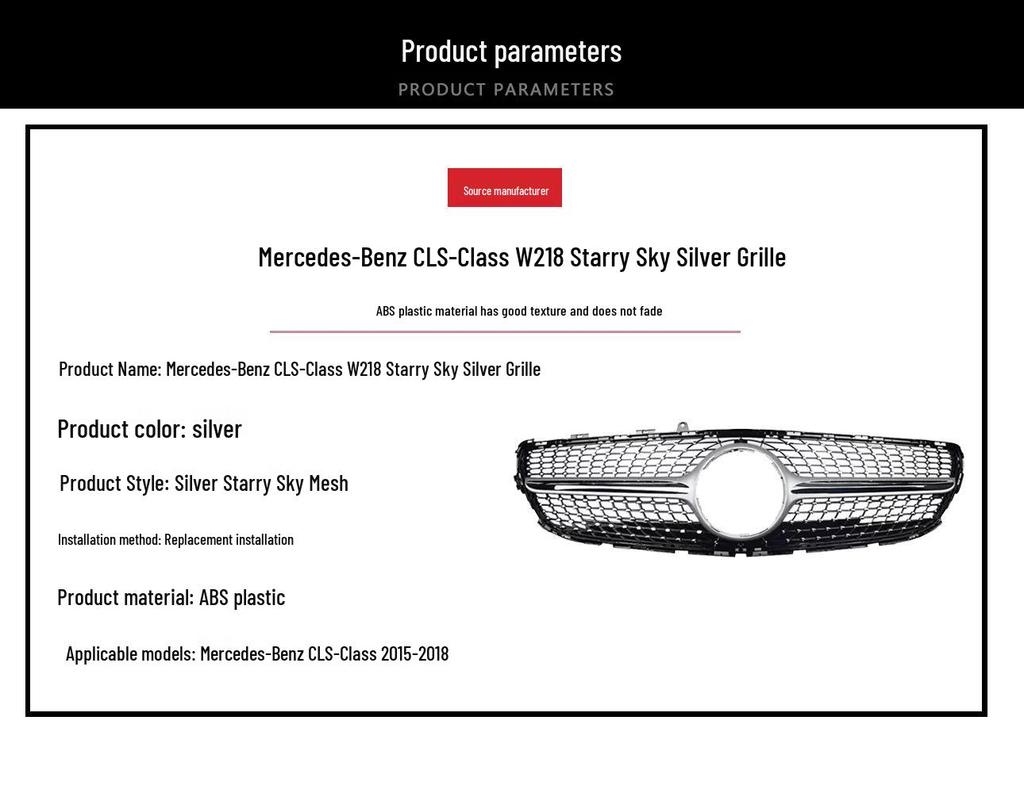 Starry Sky Grille Replacement for 2015-2018 Mercedes-Benz CLS-Class W218