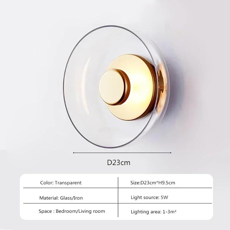 LED Modern Glass Wall Lamp Creative Ceiling Lights for Bedroom Bedside Living Dining Room Indoor Home Decorative Fixtures