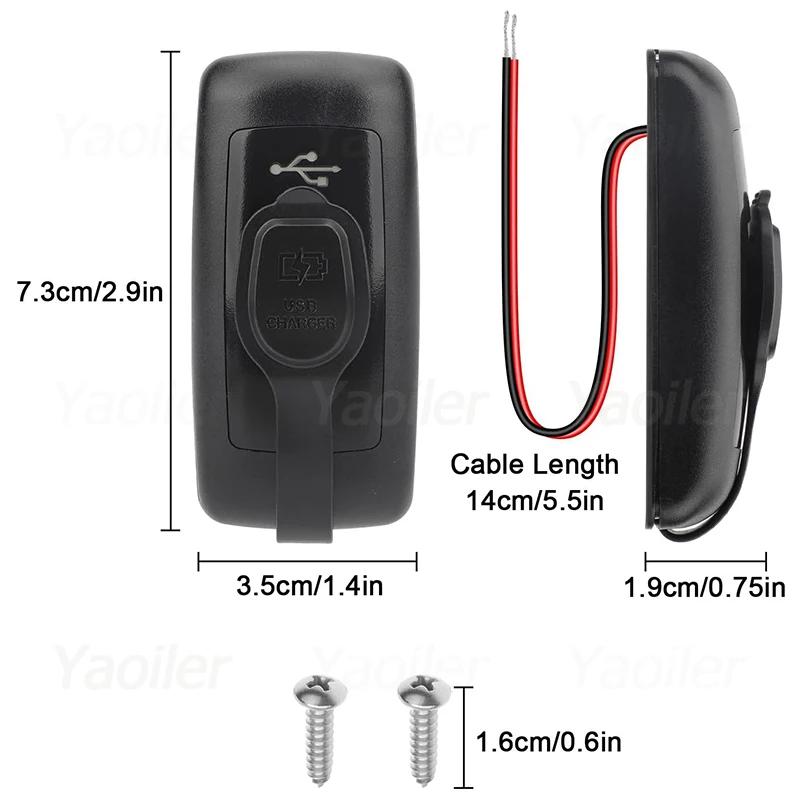 12V USB Outlet 66W Car Charger Socket 3 Ports Dual 18W QC3.0 Dual 30W PD3.0 Waterproof Power Outlet for Car Truck Golf RV Marine