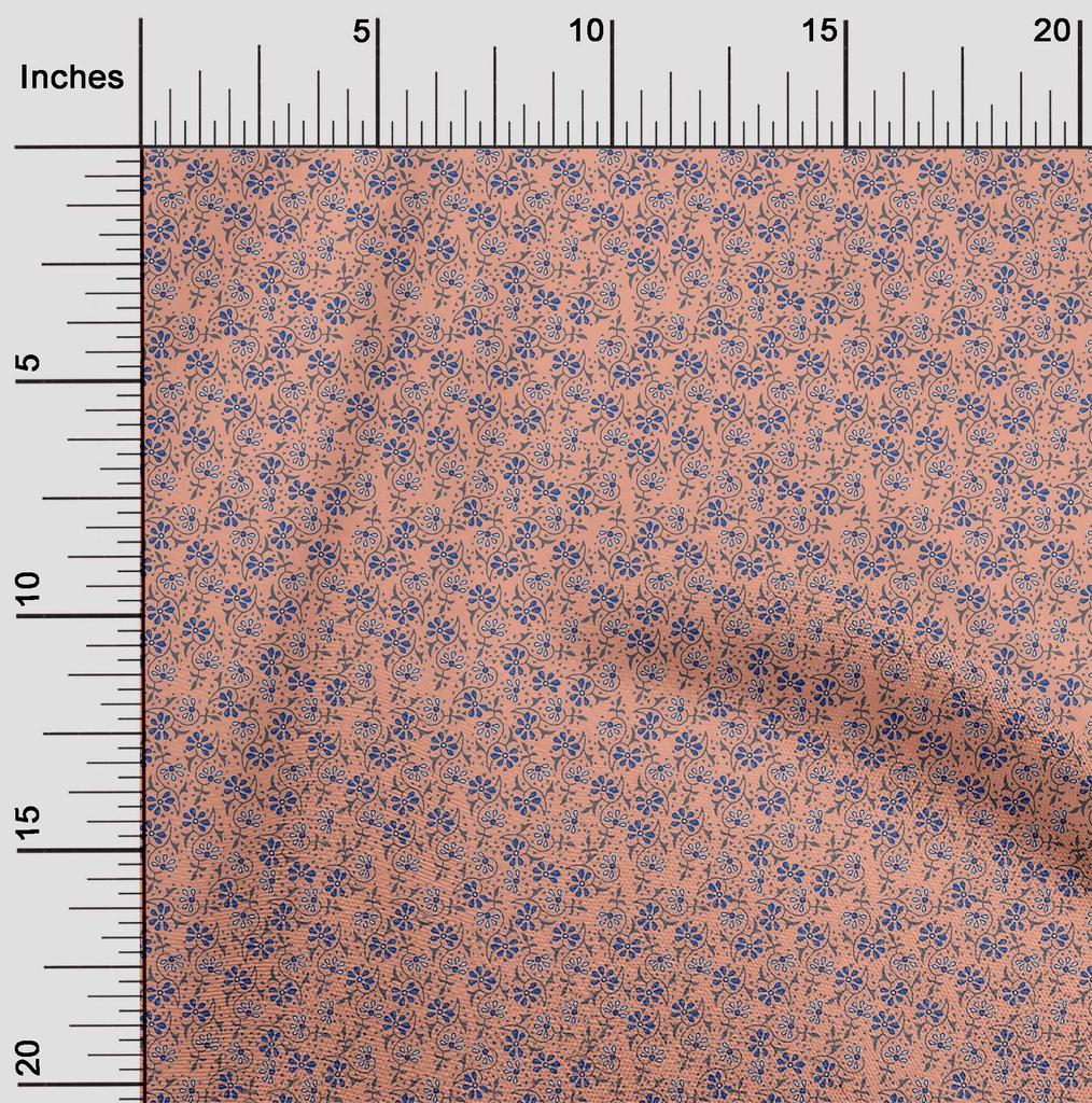 oneOone Cotton Flex Fabric Floral Block Print Fabric BTY 40 Inch Wide