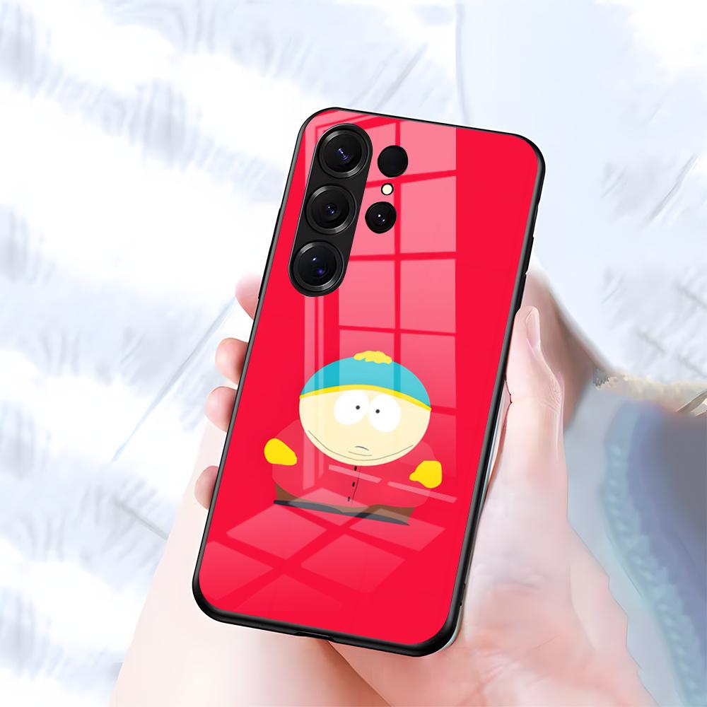 

S-Юг Милый P-Парк Чехол для телефона для Samsung S26 S25 S24 FE S23 S22 S21 Plus S20 Ultra Note20Ultra Черная стеклянная крышка Galaxy S25 FE