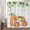 Autumn Pumpkin Truck Shower Curtain Thanksgiving Harvest Fall Watercolor Leaves Farmhouse Home Bathtubs Bathroom Curtain Decor
