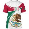 Mens Mexico Flag 3D Printed Short Sleeve T-Shirt Loose Fit Breathable Sport Tee Football Fans