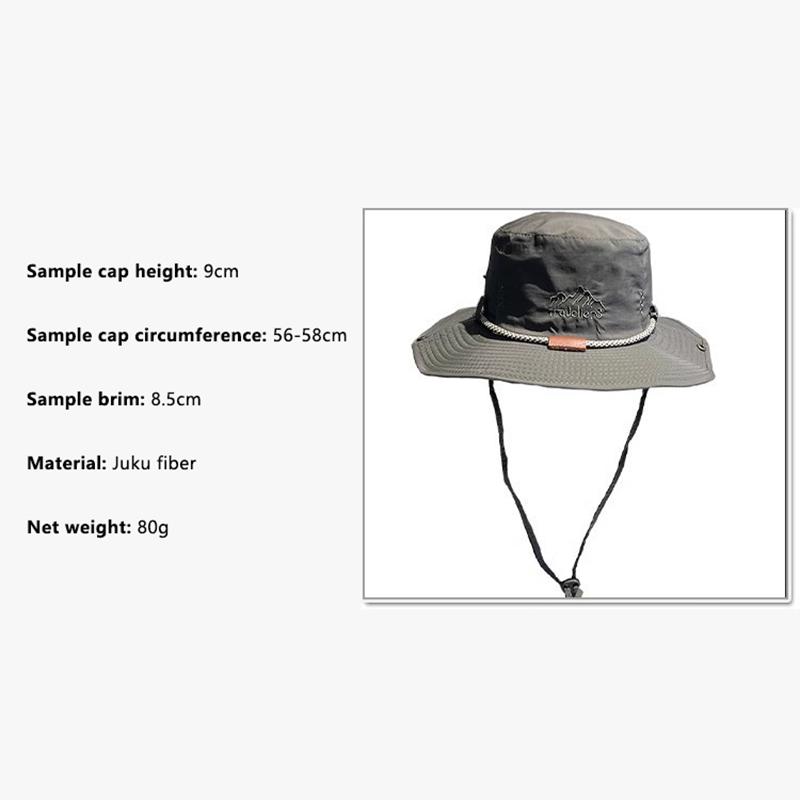 Chapéu de Pescador Masculino Bordado com Letra Etiqueta de Couro Chapéu de Cowboy Impermeável para Uso ao Ar Livre Caminhada Pesca Aba Leve de 8cm Chapéu de Sol Anti-UV