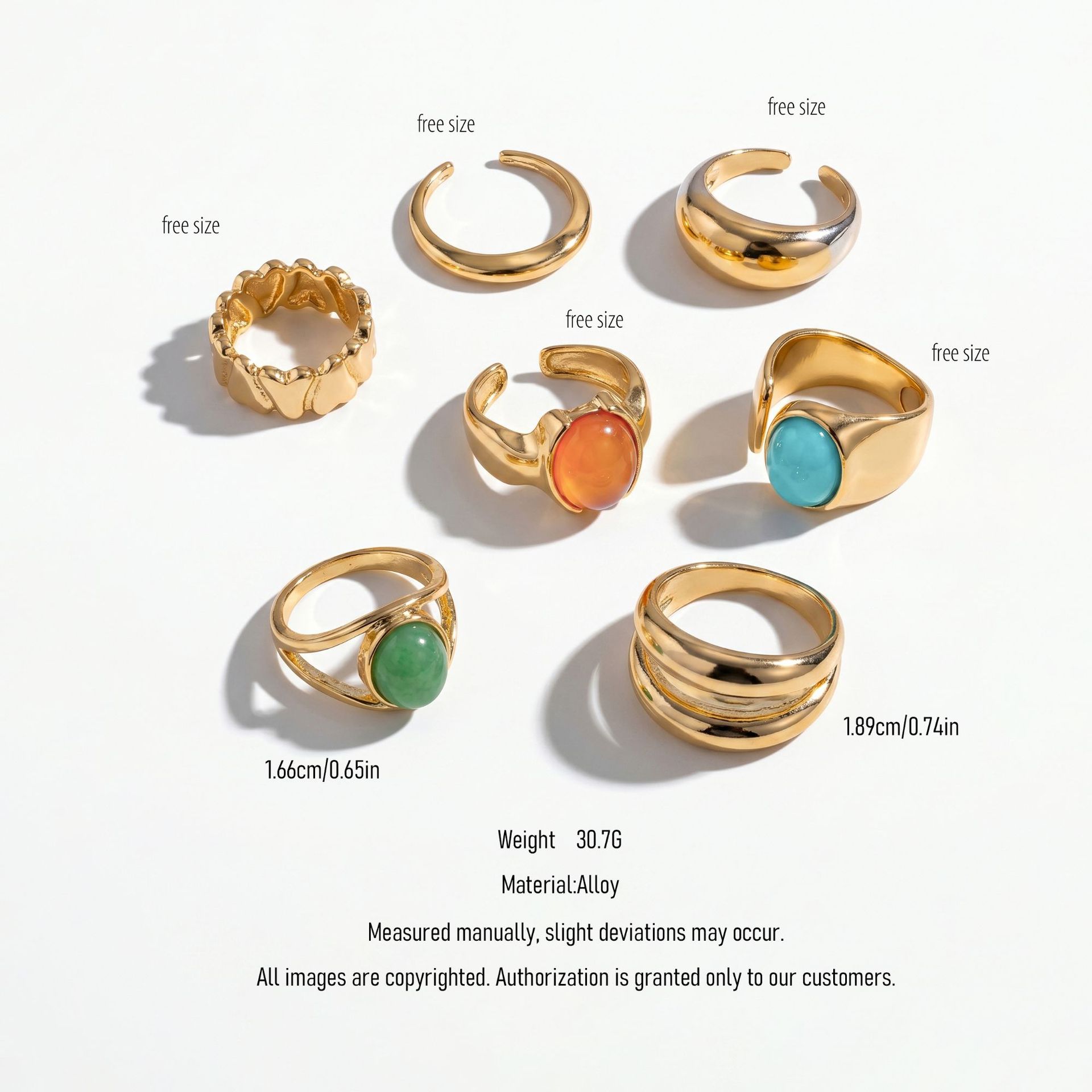 Women s minimalist vintage acrylic alloy ring set with irregular opening rings