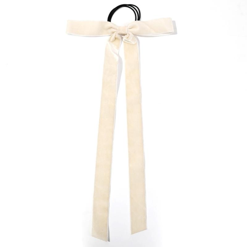 Elegant Skinny Hair Bows with Long Tassels Tails Ribbon Hair Scrunchie for Women and Girls for Fall Winter Outfits