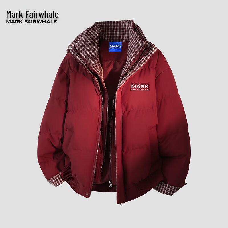 Marc Fair Plaid Faux Two-Piece Warm Padded Jacket for Women