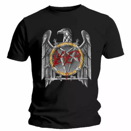 Official Slayer T Shirt Silver Eagle Black Classic Rock Metal Band Tee Unisex 3XL