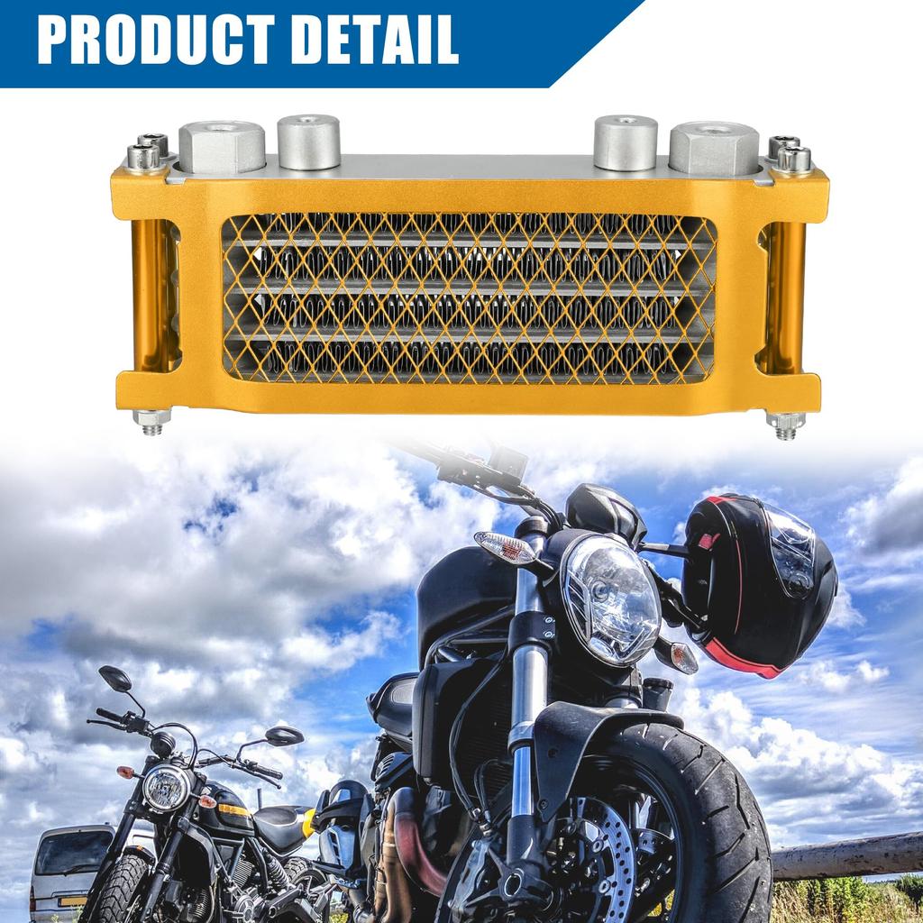 X AUTOHAUX M12 Schnittstelle Kühler Universal Dilt Bike Pit Bike Monkey Bike ATV Quad 50CC-160CC Motor Goldton