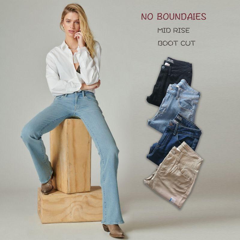 

Two-Piece 10% off Export Export USA No Home Silm Mid-High Waist Long Legs Slim Looking Elastic Horn Denim Superior nobo Flared Pants-Dark Blue(D1Z3) 5