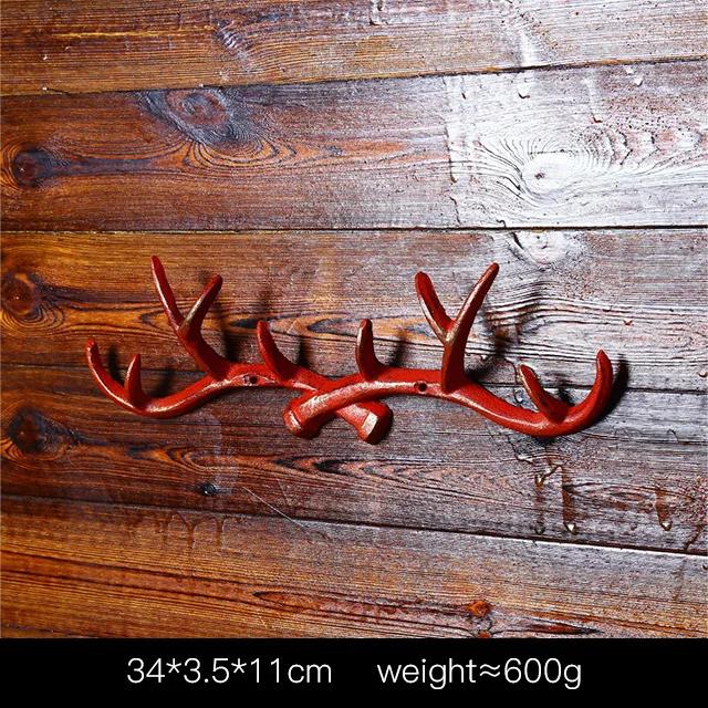 Retro Deer Antler Decoration Wall Mounted Clothing Rack Creative Clothing Store Entrance Hall Door Wall Decoration Metal Hook
