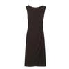 European and American Women's Fashion Slim-Fit Boat Neck Sleeveless Dress
