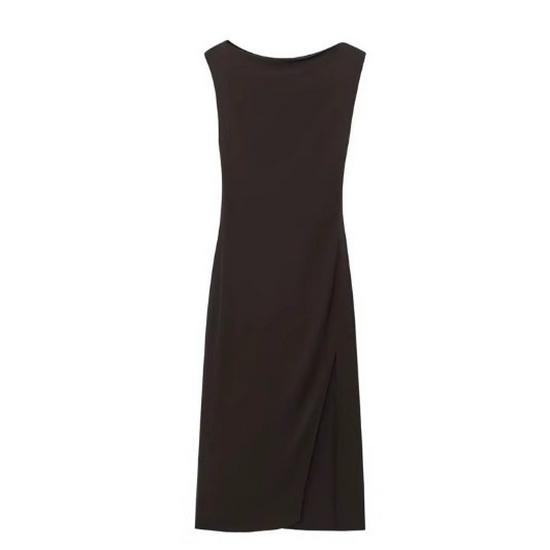 European and American Women's Fashion Slim-Fit Boat Neck Sleeveless Dress