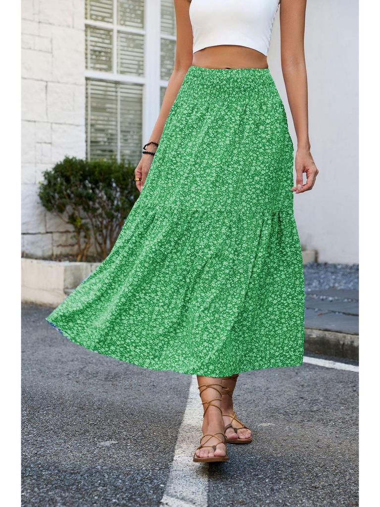 European & American Fashionable Floral High-Waisted Skirt for Women 2026