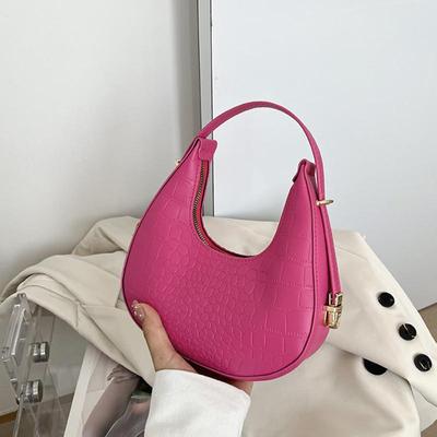 Aligator Half--moon Shoulder Bag for Women Fashion Underarm Bag Design Ladies Armpit Bag