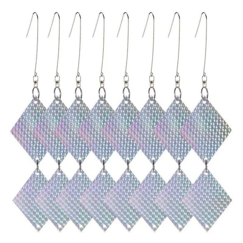 

8 шт. светоотражающие блестящие ромбические ломтики веревки для отпугивания птиц, инструменты для борьбы с вредителями, газон, ферма, сад, устройство против птиц