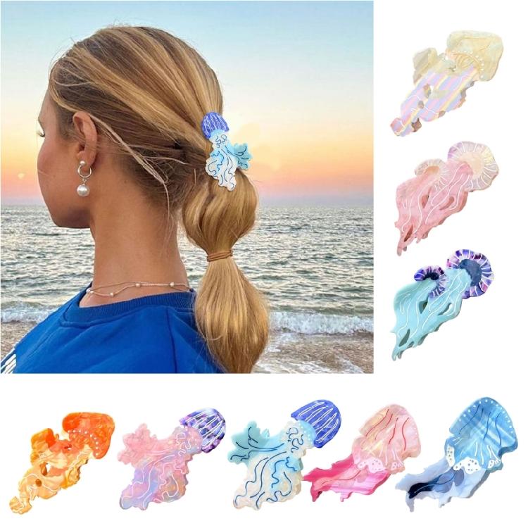 Unique Jellyfish Acetate Hair Clip Fashionable Hairpin Party Headwear Hairpieces Hair Accessory for Fashion Women