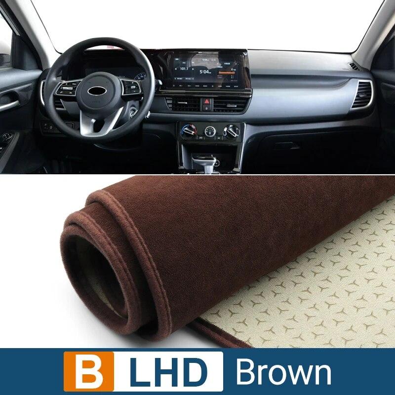 

Для Kia Seltos SP2 2024 чехол на приборную панель автомобиля, избегайте света, коврик, козырек от солнца, анти-УФ-накладка, аксессуары для приборной панели B Brown LHD