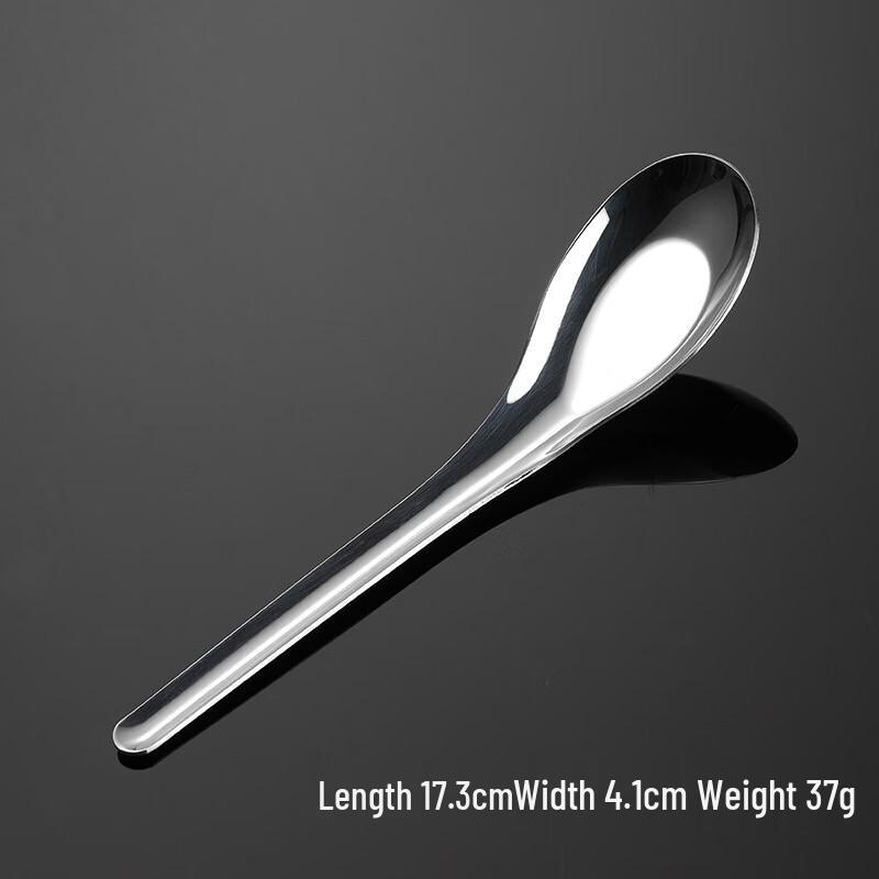 Qianxing 304 Stainless Steel Chinese Flat-Bottom Soup Spoons, 10-Pack