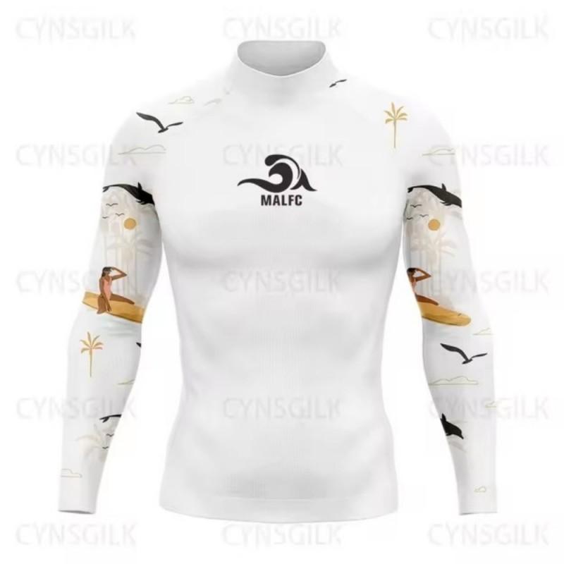 Quick-Dry Long Sleeve Rash Guard Surfing Swimming Freediving Water Sports UV Protection Unisex