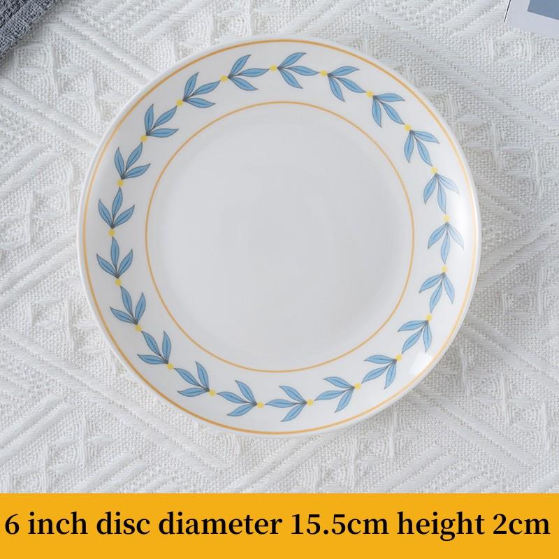 Bread Ceramic Plate 6-inch Small Plate Fruit Butterfly Snack Plate Floral Pastry Storage Bone Plate Creative Simple Korean