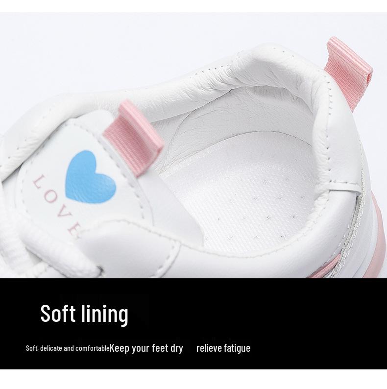 Women's 2022 Spring Leather Trend Thick-Soled White Dad Sneakers