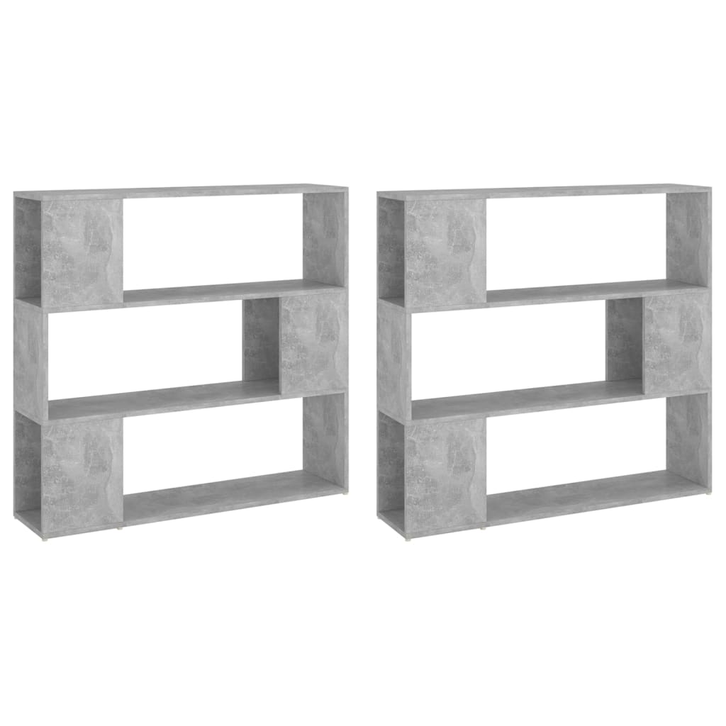 Bookshelf Room Divider Concrete Grey 100 x 24 x 188 cm