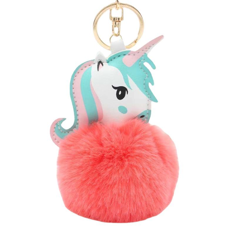 Colorful Unicorn Pompon Keychain: Small Gift, Car or Backpack Pendant Charm