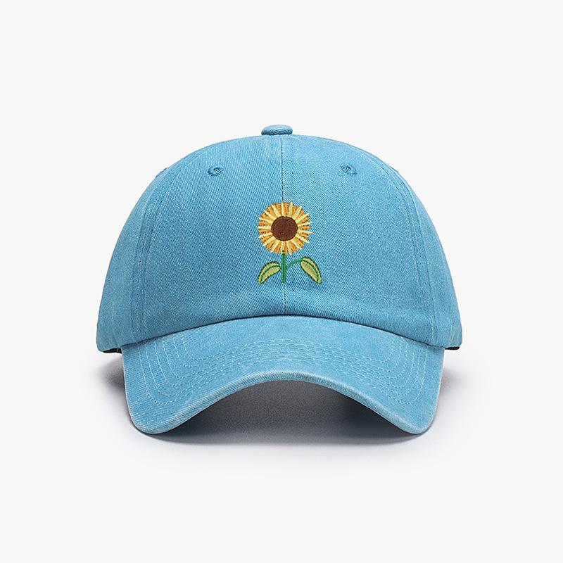 Berretto da Baseball Girasole Ricamato Pianta Papà Cappellino Trucker alla Moda Lavato Vintage Cappello da Sole da Donna Cotone Cappelli da Mamma