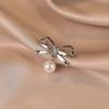 Corsage Clothing Silk Scarf Buckle Pin Brooch Pearl Bow Brooch, Brooch