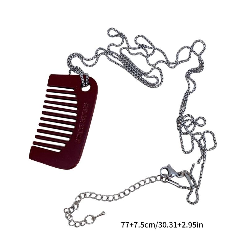 Fashion Comb Pendant Necklace with Adjustable Lanyard Pendant Necklace Perfect for Expressing Individuality Daily Life