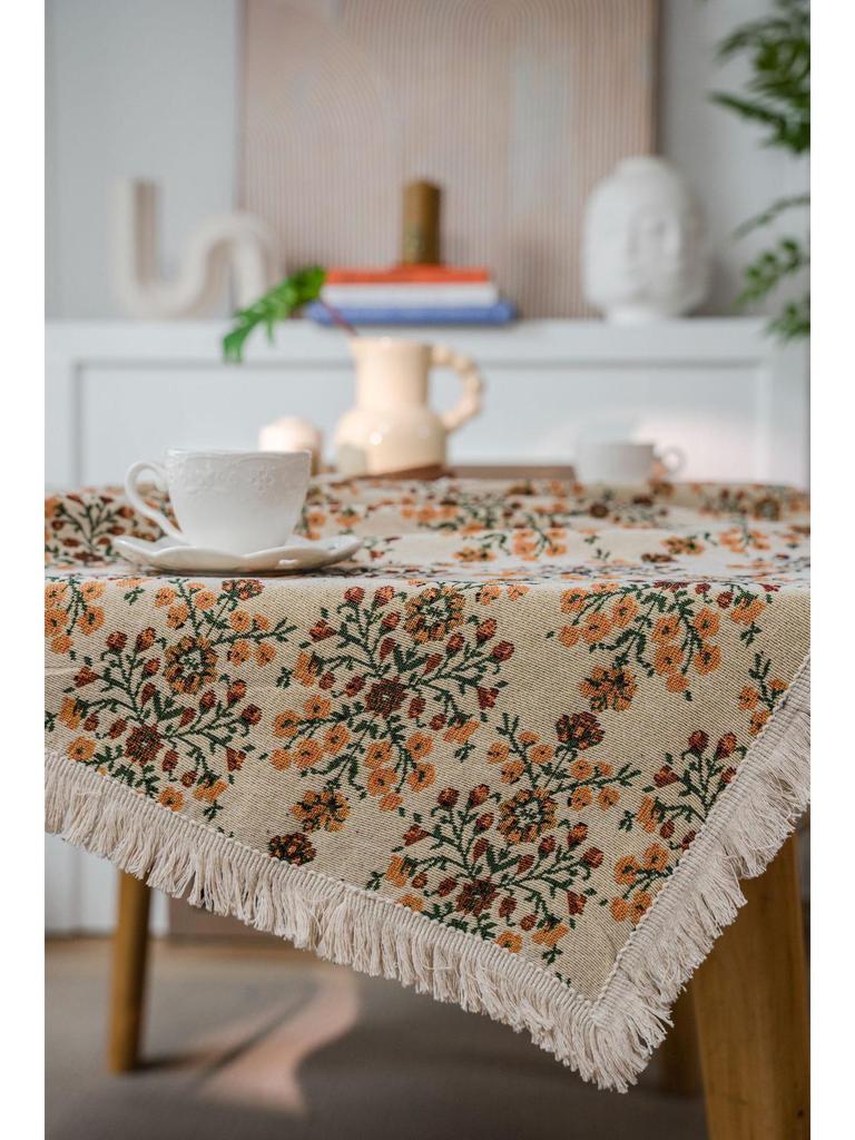 Imaqi Yun Bohemian Floral Jacquard Tablecloth
