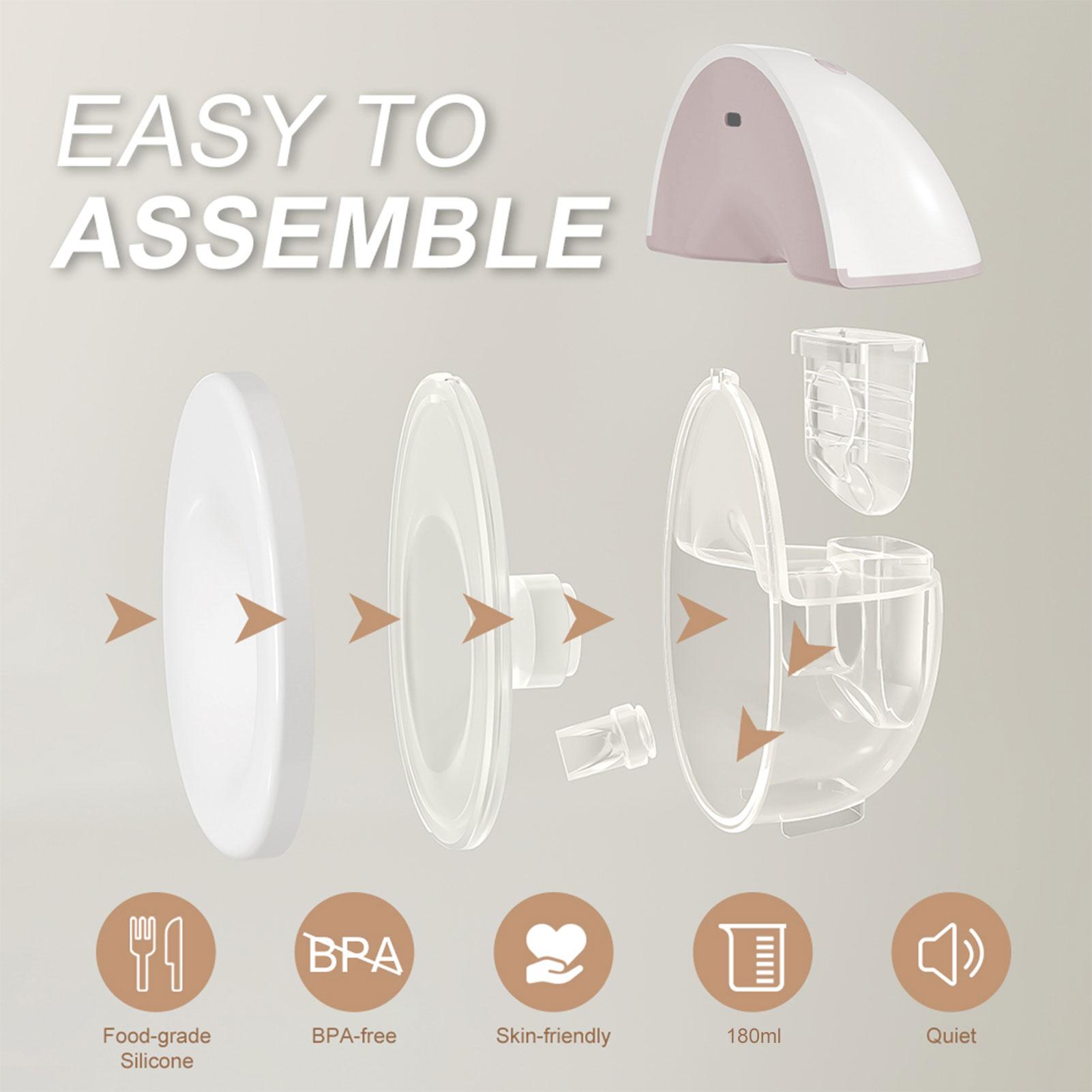 

Носимый молокоотсос с 3 режимами Электрическое эффективное сцеживание молока 250 мм рт.ст. Сильное всасывание Электрический молокоотсос