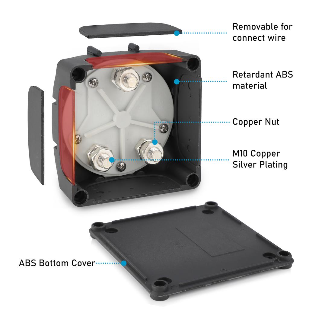 Car 500A 4 Position Battery Switch 12-24V Automotive Battery Isolator Disconnector Circuit Breaker Disconnect Switch