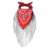 Sequins Scarf Exquisite Pattern Tassel Design Non-Fading Washable Quick Dry Decorative Polyester Women Beautiful Fringed Bandana Headscarf for Party