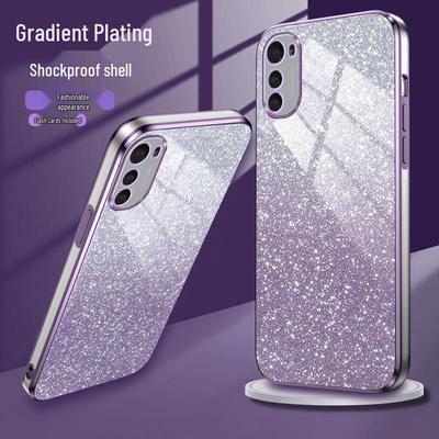 Elektrolyticky pokovený gradientní třpytivý nárazuvzdorný kryt na telefon pro Motorola G73, G84, E22, G53, G60s