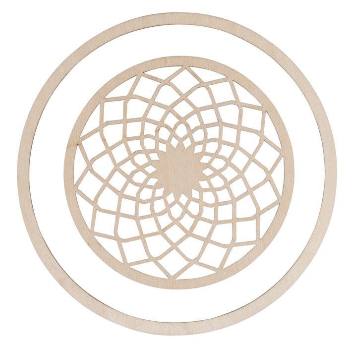 2 Wooden Discs 'Rayher' Dream Filigree 13 Cm and 18 Cm
