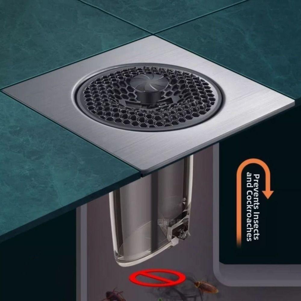 Removable Stainless Steel Floor Drain Fast Drainage Backflow Preventer Valve  Hair Strainer