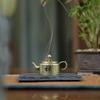2Pcs Chinese Style Incense Burner Mini Brass Tea Pot AromaRelax Stove Alloy Tiny Teapot Shape Incense Holder Home Pendant