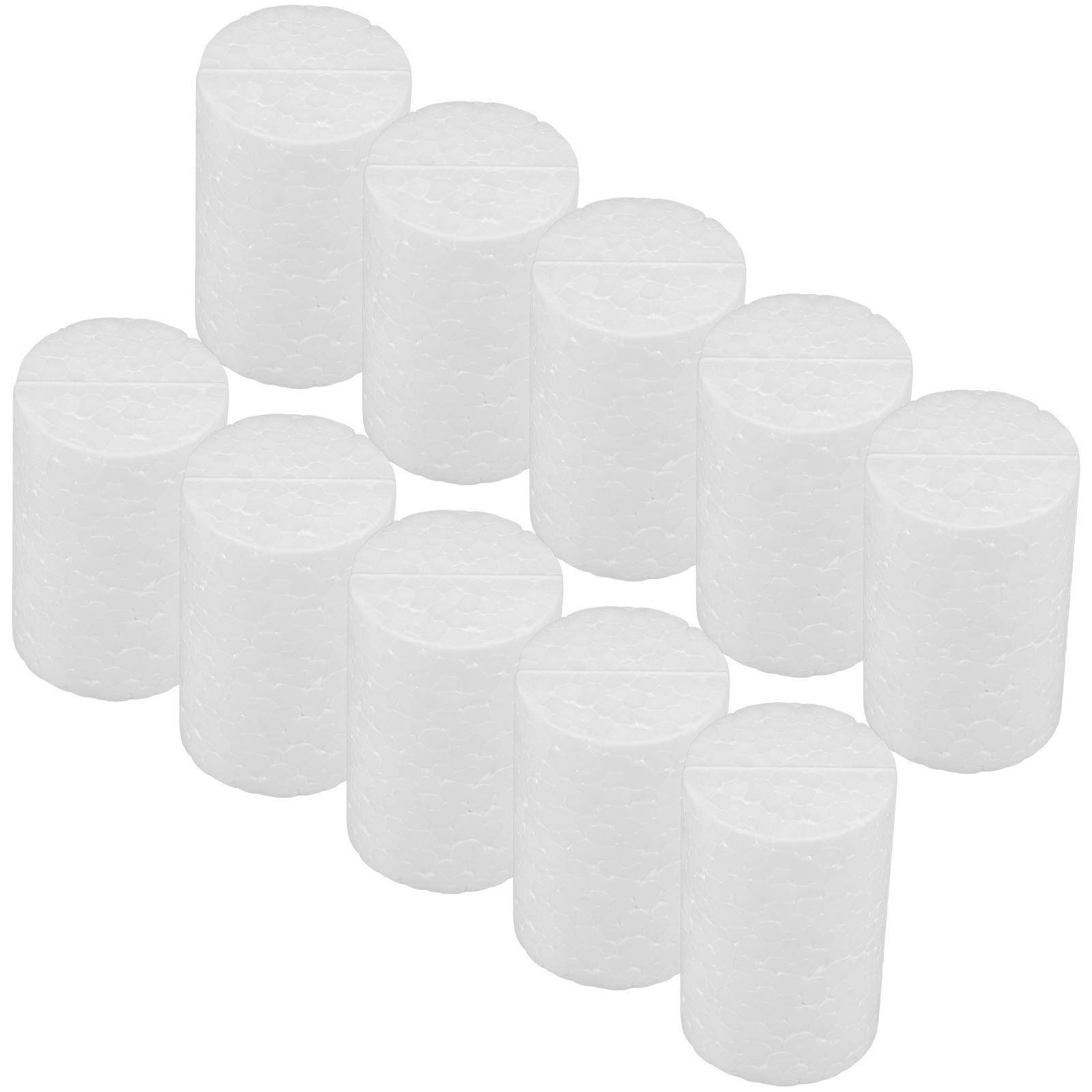 

10 Pcs Cylinder Foam Blocks Halloween Shapes Sculpting Polystyrene Cylinders for Floral Arrangement 5.00X3.00X3.00CM білий