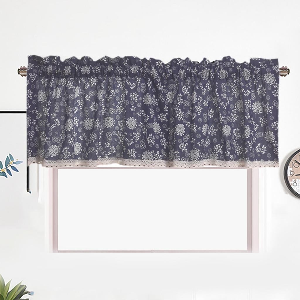 Valance Curtain Rod Pocket 54 X 24 Inch Decorative for Living Room Dorm Door