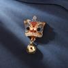 Fashion Personalized Chinese Style Lion Wake Pin Full of Rhinestones Cute Bell Chest Flower Fashion Accessories