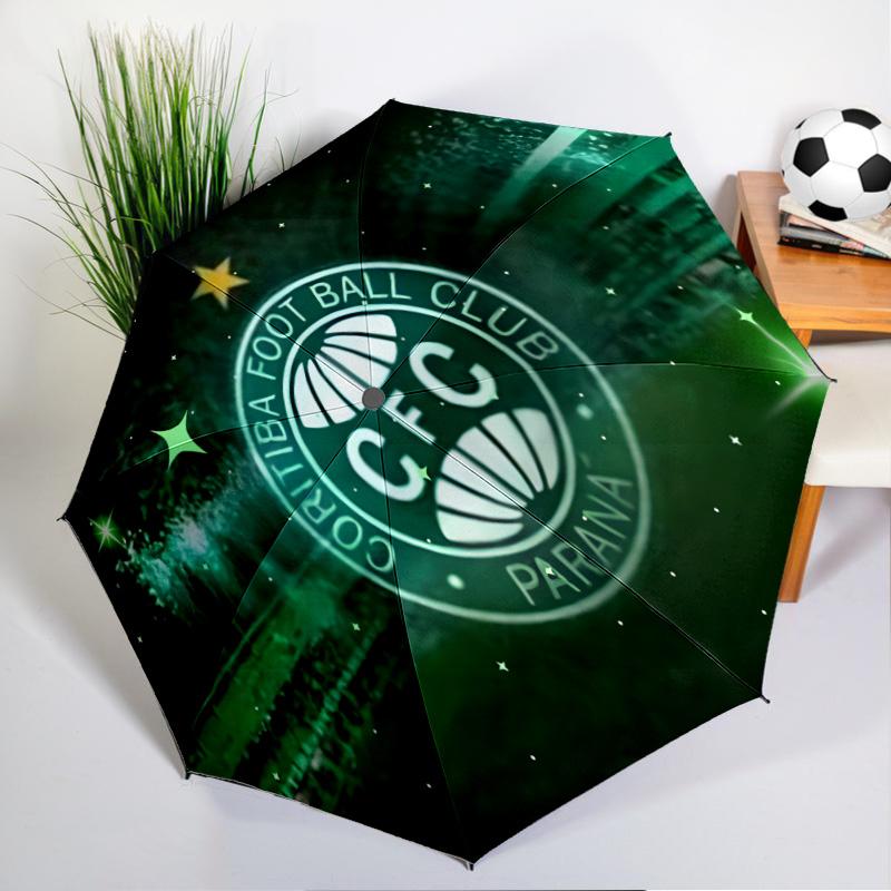 Green Football Club Emblem Printed Automatic Umbrella, 8-Frame for Travel, camping, Casual Umbrella, Essential Gift for for family and friends