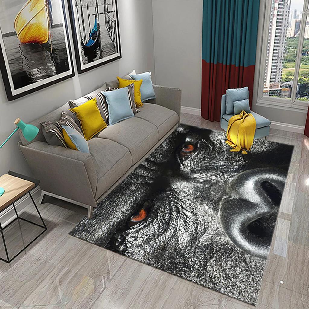 3D Animal Eyes Carpet Wild Animal Eyes Mat for Living Room Bedroom Bathroom Kitchen Floor Mat Door Mat Children Play Rest Carpet