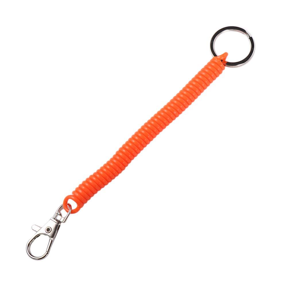 Spring Lanyard Wristband Security Gear Retractable Key Cord Clasp Elastic Ropes Spiral Stretch Keychain Spring Rope Key Ring