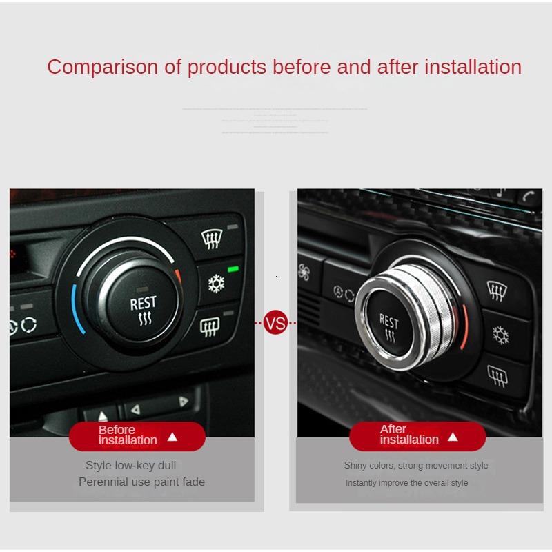 Für BMW 3er-Serie 2005–2013 E90 E91 E92 E93 320i 325i Auto-Klimaanlagen-Soundknopf-Abdeckung Innendekoration 3/4-tlg.